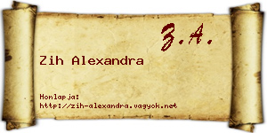 Zih Alexandra névjegykártya